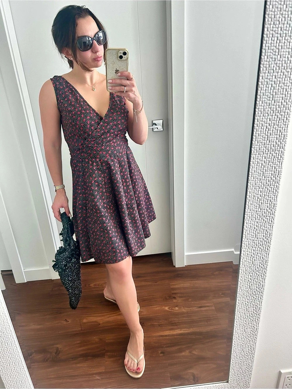 Chai Cherry Print Mini Dress Size XS Like New